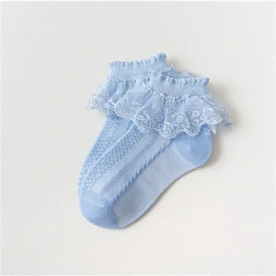 Cute Floral Design Baby Girl Lace Socks (1 Pair)